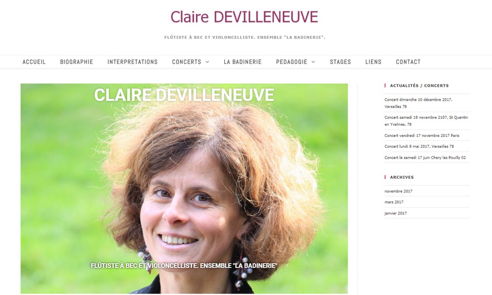 Site internet de Claire DEVILLENEUVE